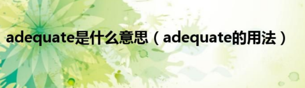 adequate是什么意思 adequate是什么意思 